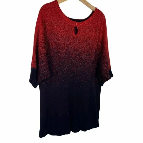 Studio Works 1X red glitter&‎ black ombré sweater - Picture 3 of 6